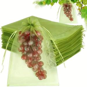 Mesh Fruit Bag, 100pcs/set Mesh Fruit Protective Bag with Drawstring, Garden Supplies for Grapes, Mango, Fruit Tree & Vegetables
