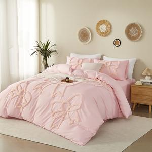 Gift knot pattern Duvet Cover Set, Boho Tufted Comforter Sets with Zipper Closure, Including1 Duvet Cover & 1/2 Pillowcase without Filler, Soft Comfortable Bedding Set for Home Bedroom, Breathable Duvet Set, Decorative Duvet Cover