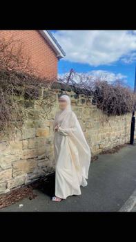 Product Review of #LY06  Ramadan Promotion Three-piece Elegant butterfly organza abaya set, shimmer abaya set with inner dress and hijab from ✨**💫 0