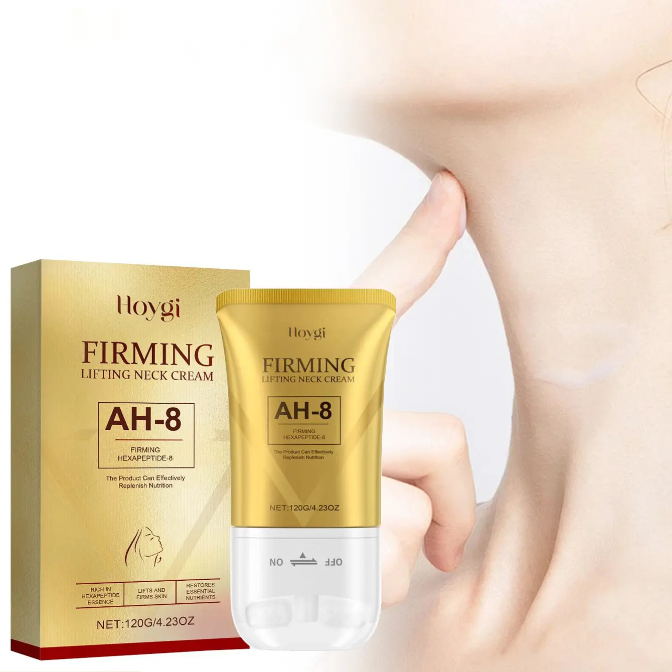 Firming Lifting Neck Cream, AH-8 Neck Massage Cream, Deeply Nourishing Moisturizing And Easily Absorbed,Smooth Neck Skin Roller Cream