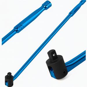 Autojack Blue 750mm 1/2" Square Drive Blue Breaker Bar with Strong Flexi Knuckle - Heavy-Duty Chrome Vanadium Steel Blue Car Mechanics Tool mechanic tools