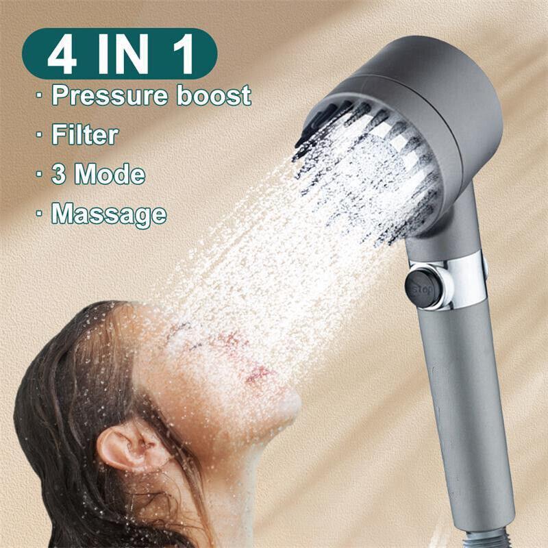 Product Introduction of High Pressure Bath Shower Head 5 Mode Large Chrome Handset Heads Water Saving UK 42