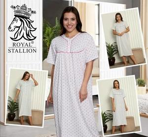 Findfashion Women's Short Sleeve Cotton Nightdress Nightie Cherry Flowers For Ladies