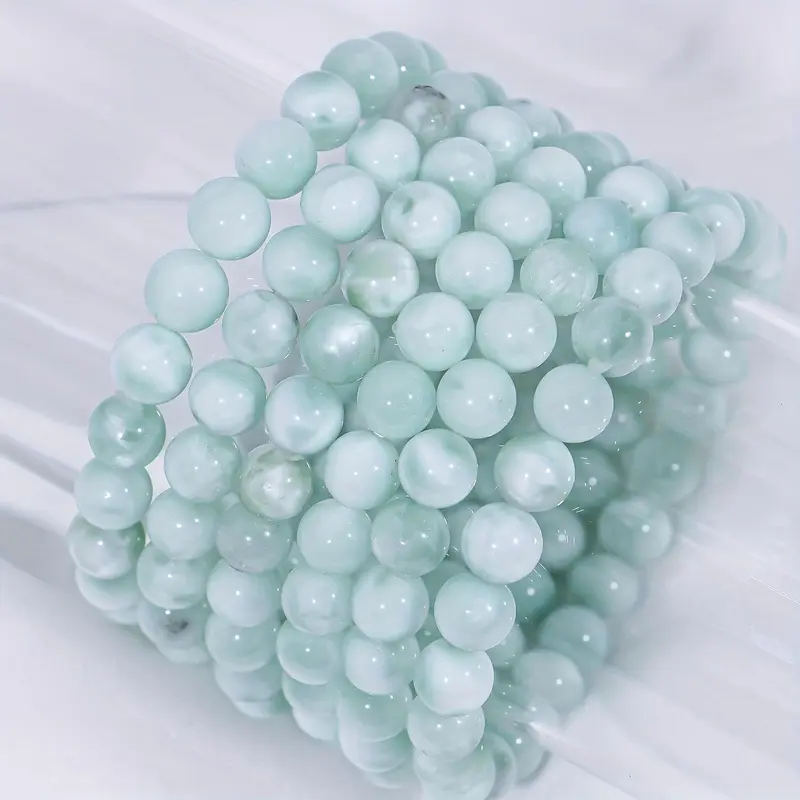 Natural AAA+ Mint Lamarite Beads Stretch Bracelet - Perfect for Healing & Meditation, Ideal Gift for Couples and Friends 1