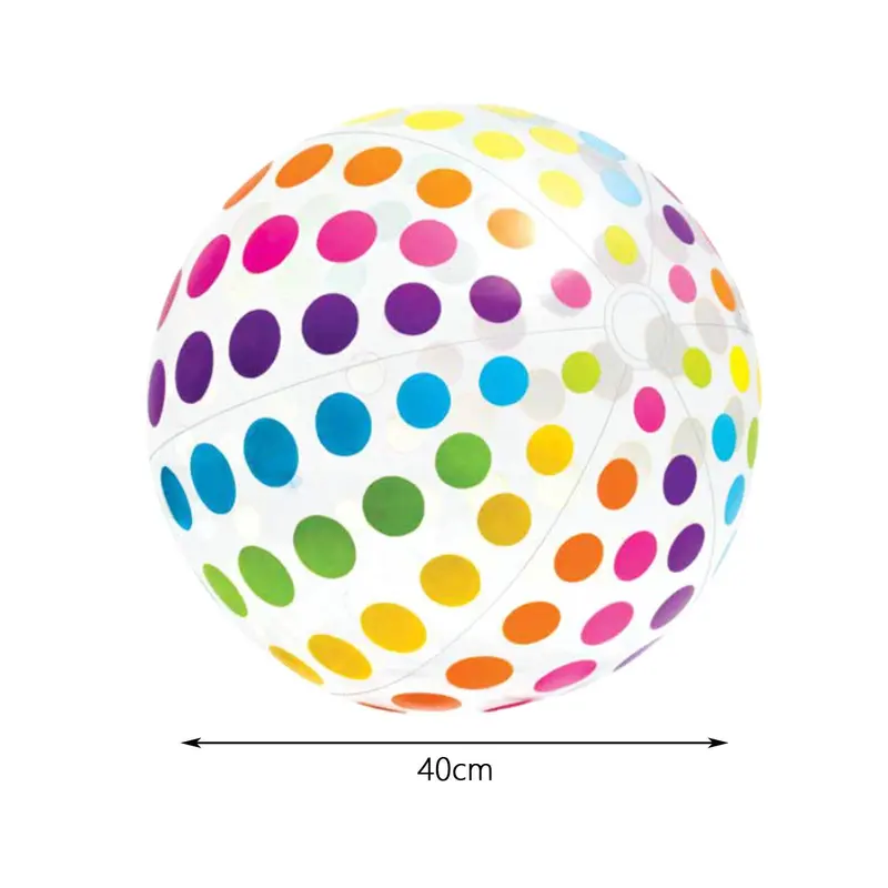 Jumbo Beach Ball 42 Inch Multicolour Dots and Clear Base for Fun and Playful Beach Day 0