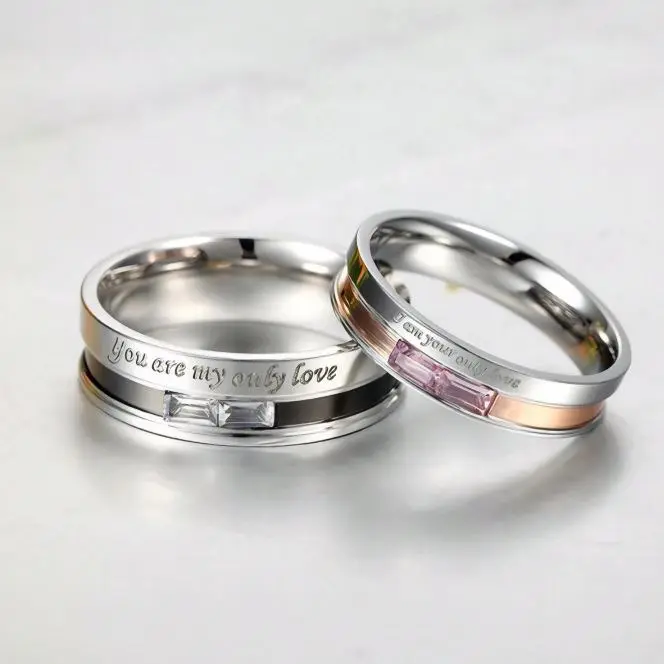 Love Only Engagement Rings ,Popular Design Cubic Zirconia Couple Rings for Men and Women ,Promise Wedding Engagement Rings ,Valentine's Day Gifts, Mom, Mother, Mother's Day