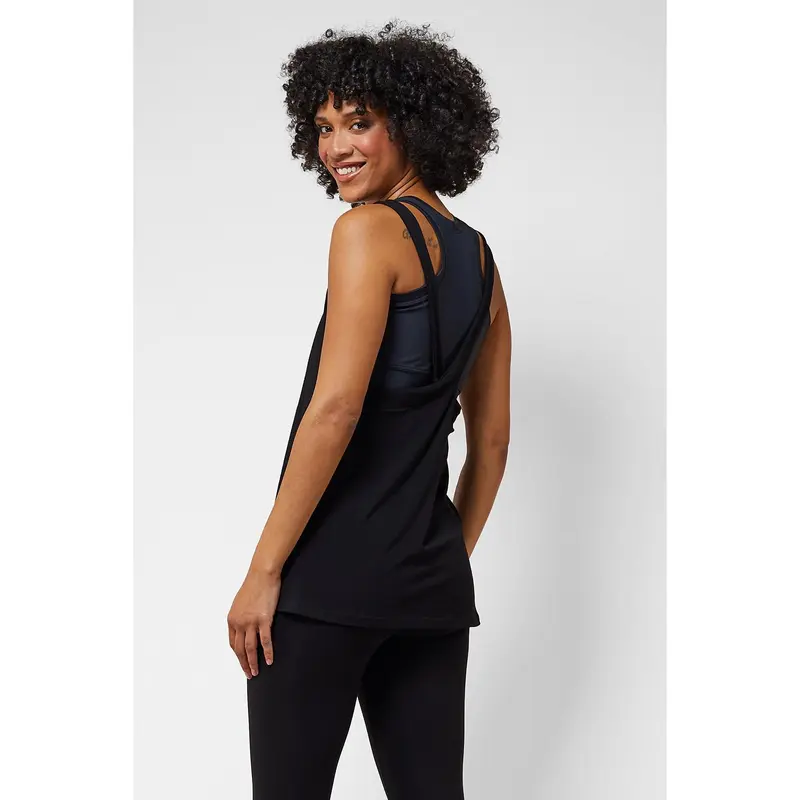 Lightweight Loose Cross Back Vest Black 2