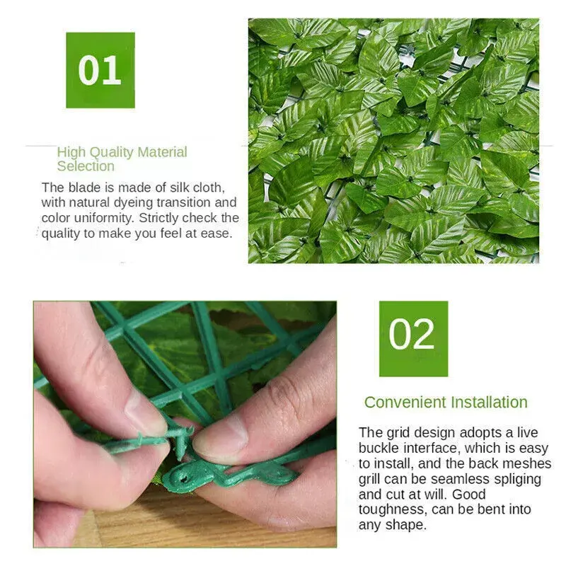 6M Artificial Hedge Fake Ivy Leaf Garden Fence Privacy Screening Roll Wall Panel 4
