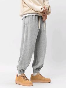 Men's Solid Pocket Sweatpants, Casual Sporty Loose Drawstring Waist Trousers For Daily Outdoor Wear, Men Bottoms For Spring Fall