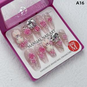 Hand-worn nail polish powder, Jade Rabbit Middle Ladder Camellia, detachable, press the nails press  nails short  press  nails