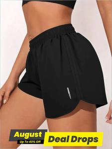 Women's Solid Color Breathable Quick Drying Gym Shorts, Casual Comfy Fit Skinny Shorts for Daily Outdoor Wear, Ladies Sportswear for Summer, Gym Shorts, Activewear, Swim Shorts, Swim Trunks, Swimbottoms, Swimmingshorts