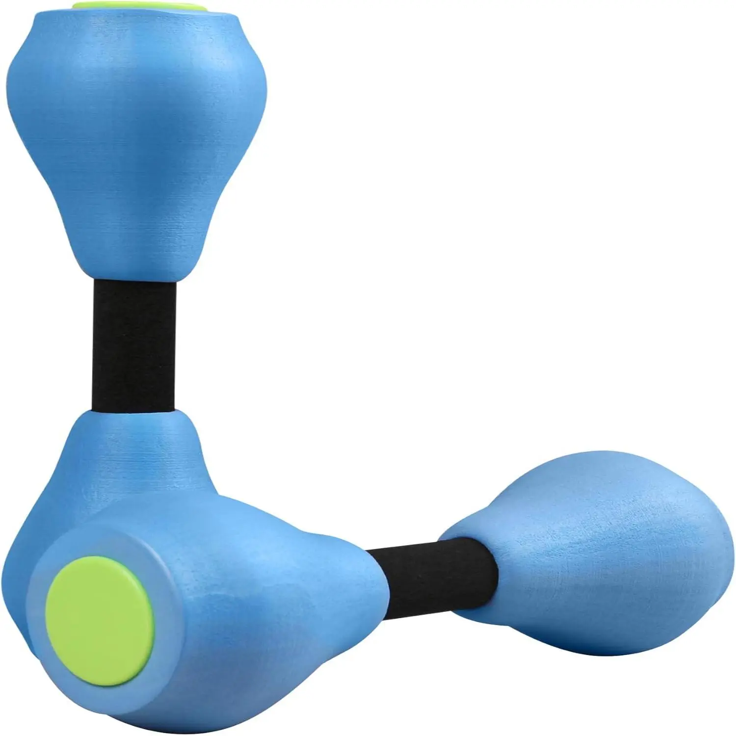 Water aerobic foam dumbbell set (2 pieces) for pool fitness, made from EVA foam to enhance aquatic resistance and improve your water workouts.