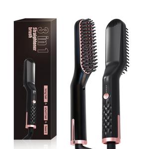 3-In-1 Hair Straightener & Beard Comb, Multi-Function Hair Straightener Brush