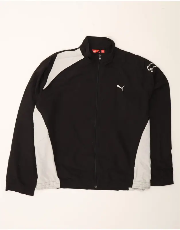 Pre-Owned Vintage PUMA Mens Graphic Tracksuit Top Jacket XL Black Colourblock 1