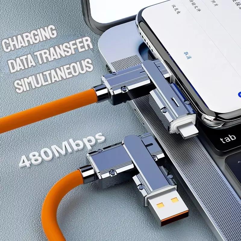 4 in 1 PD 120W USB Type C to C Charging Cable for iPhone Samsung Data Charging Cable - Cellphone, Smartphone 5