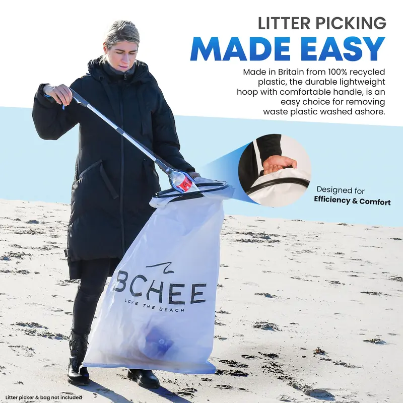 BCHEE Recycled Litter Picking Bag Holder Hoop | Made in Britain From 100% Recycled Plastic | Bag Anti-Slip Mechanism | UK Small Business | Multi-buy discount 5