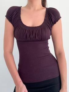 Women's Solid Color U Neck Tee, Casual Elegant Minimalist Short Sleeve T-shirt, Elegant Classy Tops, Ladies Summer Clothes for Daily Wear, Womenswear