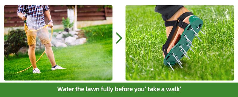 Product Introduction of Lawn Aerator Shoes with Stainless Steel Shovel, Free-Installation Aerating Shoes with Hook & Loop Straps, Heavy Duty Spiked Aerating Sandals, Universal Size for Yard Patio Garden Grass Lawn 11