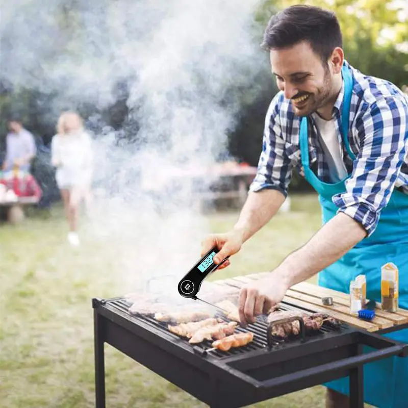Digital Meat Thermometer with Instant Read, Foldable Probe, LCD Backlight & Auto On/Off – For Cooking & BBQ (All) 5