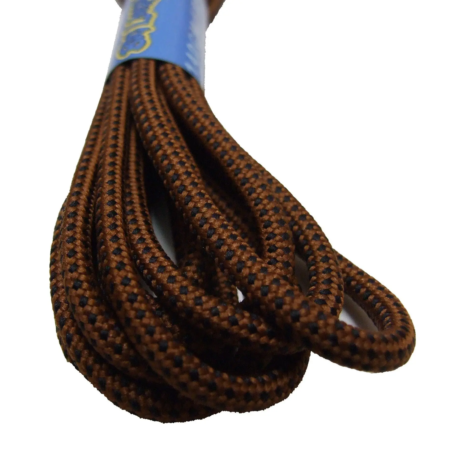 Round Dark Brown and Black Pinpoint Bootlaces - 4mm wide