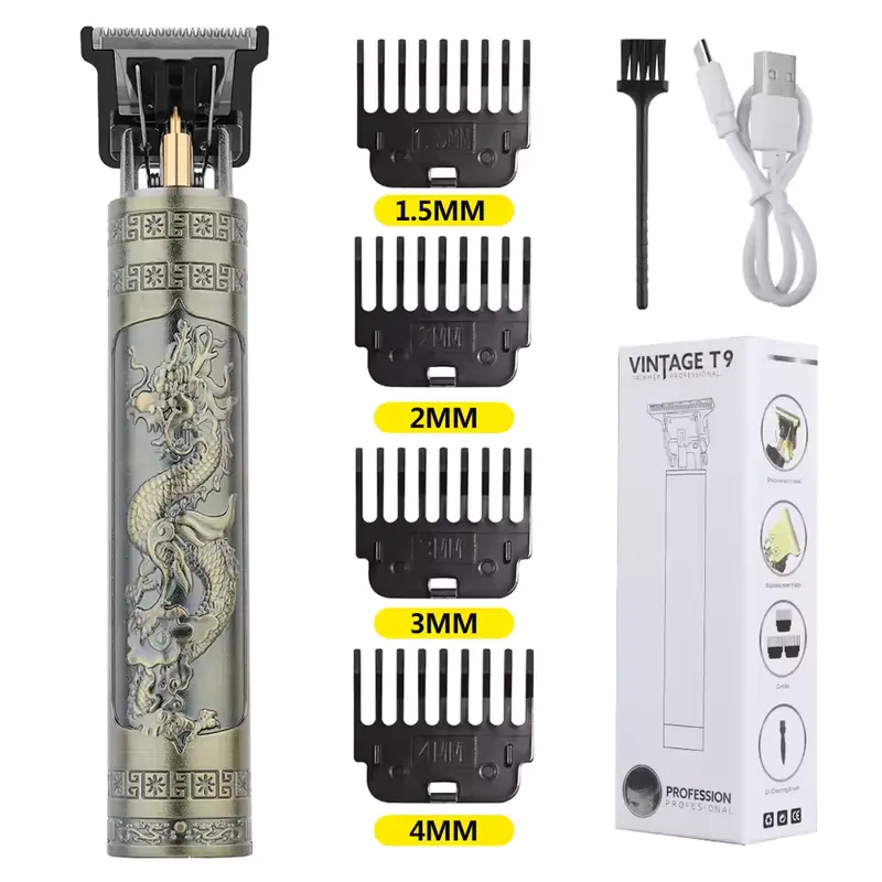 Men's Retro T9 Haircutting Machine Set with Trimmer and Electric Shaver for Sensitive Areas - Comfort 4