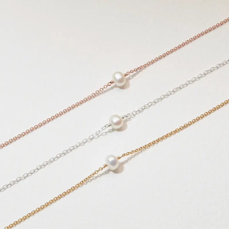 Silver Single Pearl Choker 6