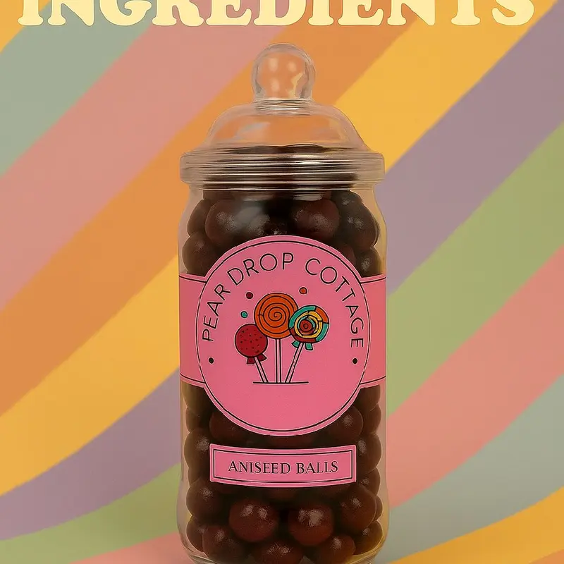 Pear Drop Cottage Original Aniseed Balls Retro Boiled Gift Jar, Classic Sweets, Traditional Aniseed flavoured candy. Xmas gift, stocking filler.Original Aniseed Balls Retro Boiled Gift Jar, Classic Sweets, Traditional Aniseed flavoured candy. ideal gift 2