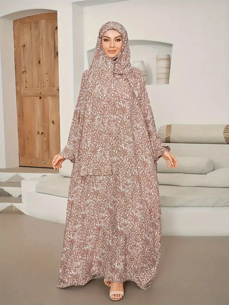 Yaqeen Abaya with Attached Headscarf - One Piece Prayer Dress for Women