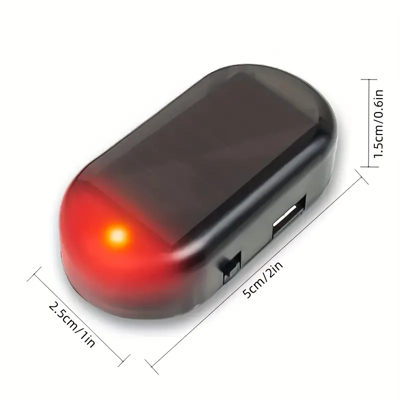 1pc- Solar Charging &USB Charging Car Simulation Alarm - Car Anti-Theft Simulation Monitor - Red, Blue Light Ficker - Make Your Car Safe from Theft 1