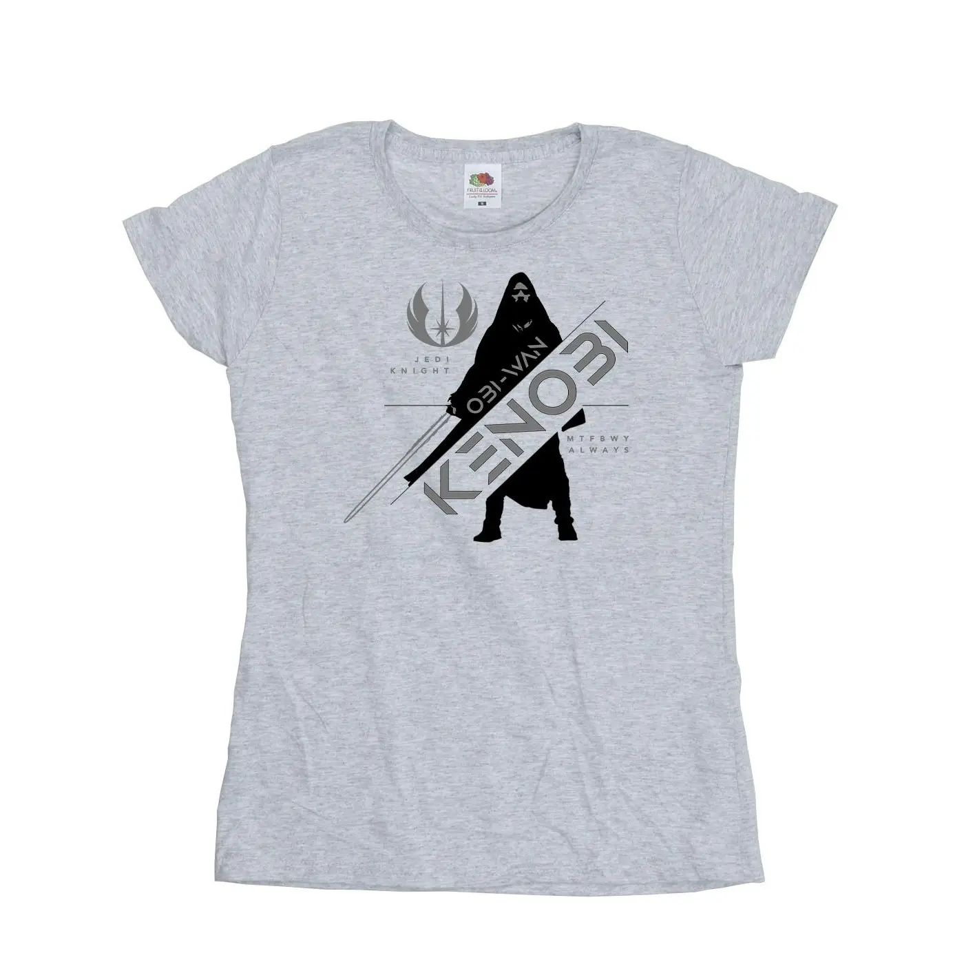 Star Wars Womens/Ladies Obi-Wan Kenobi Jedi Knight Cotton T-Shirt - Sports Grey - (XL)