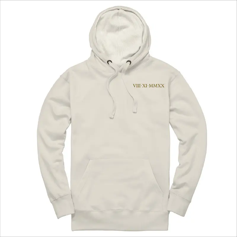 Custom Embroidered Roman Numeral Sweatshirt Hoodie Embroidery 4