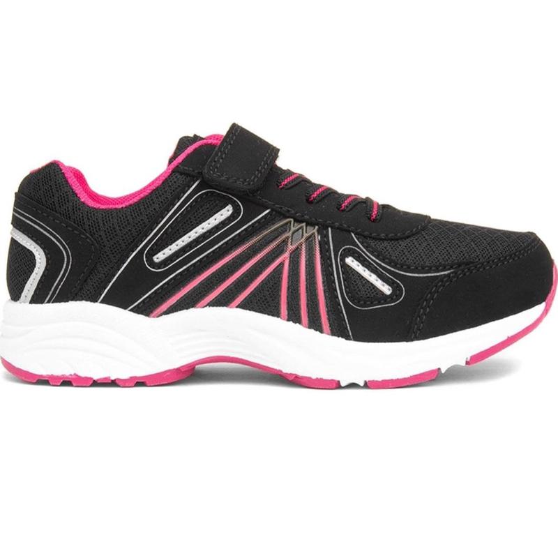 XL Yukon Kids Black & Pink Easy Fasten Trainer 4