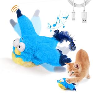 Electric Bird Design Cat Teaser Toy, Rechargeable Lifelike Flapping Bird with Plush Cover, Interactive Cat Toy, Pet Supplies for Indoor and Outdoor Playing