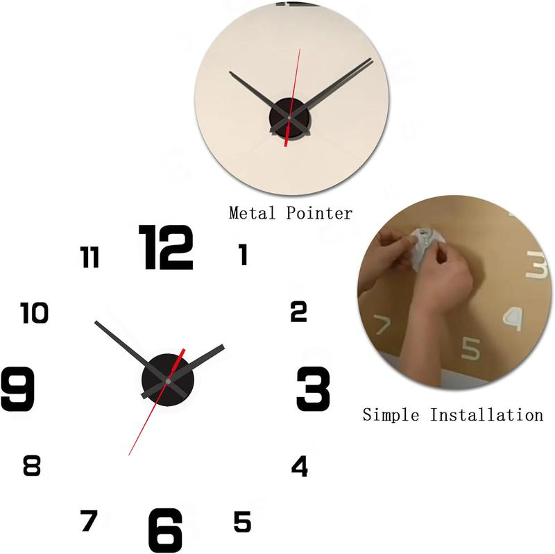 3D Frameless DIY Wall Hanging Clock Wall Stickers for Home and Office Decoration 3