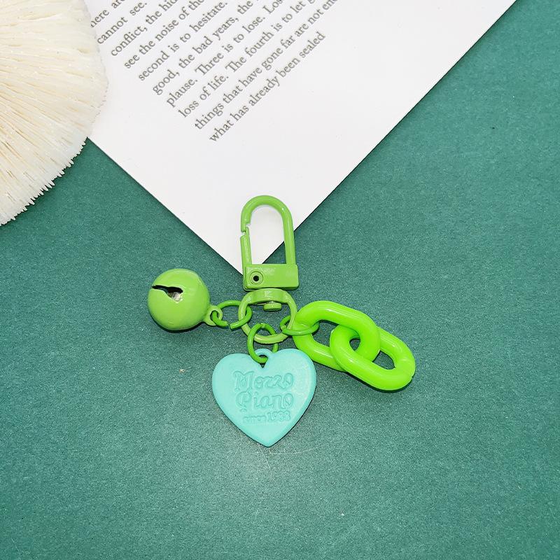 Cute macaron love bell chain keychain DIY acrylic chain earphone cover decorative bag pendant 5