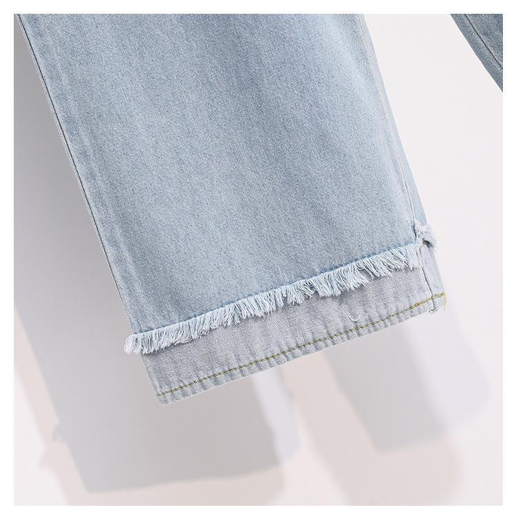 Product Introduction of plus Size High Waist Casual Pants Loose Wide Leg Jeans Fashionable Spring New Arrival for plus Size Women Comfortable Fit 25