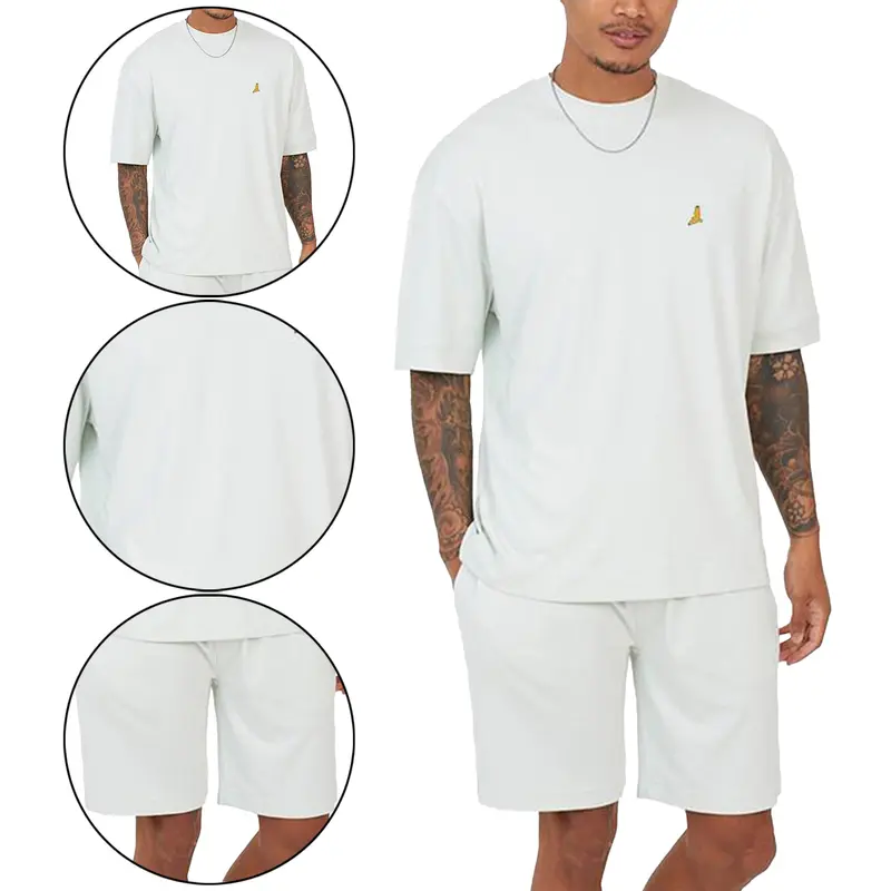 Brave Soul Mens 2 Piece Short Set Sleeve Crew Neck T-Shirt Stretch Top Bottom Gym Fitness Lounge Holiday Outfit Menswear S-XXL 6