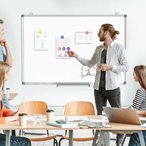 MAGNETIC WHITEBOARD SMALL LARGE WHITE BOARD DRY WIPE NOTICE OFFICE SCHOOL HOME-90*60cm 2