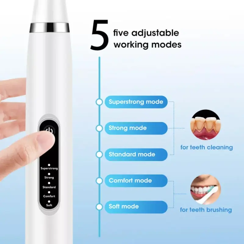 Tooth Scaling, Tooth Whitening Brush, electric tooth cleaner, home bargains electric toothbrush leopard print all in one plus spare heads and  tools, Powerful Ultrasonic Plaque Remover for Teeth with 5 Modes - Dental Tooth Cleaner 4