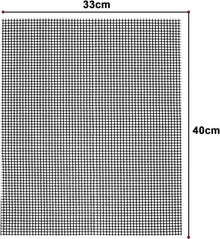 3PCS BBQ Grill Mesh Mat Set, 3PCS Non-Stick Reusable Grill Mats Baking Accessories for Grilling Meat, Vegetables, Cooking, Baking, Grilling and Baking, 40x33cm 2