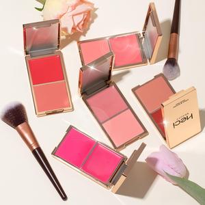 2 in 1 Blush Palette, 1 Box Color Long Lasting Glam Blush Cream, Glow High Pigmented Natural Look Blush Powder for Daily Makeup, Cosmetics Products, Smooth Beauty Cosmetics, Haute Pink