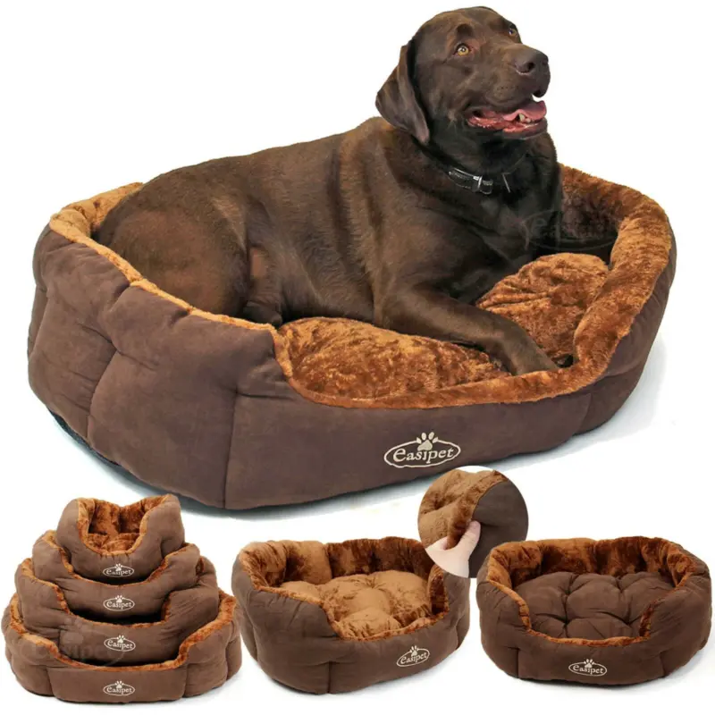 Dog Bed Pet Cat Puppy Deluxe Faux Fur Washington Flece Cushion S M L XL
