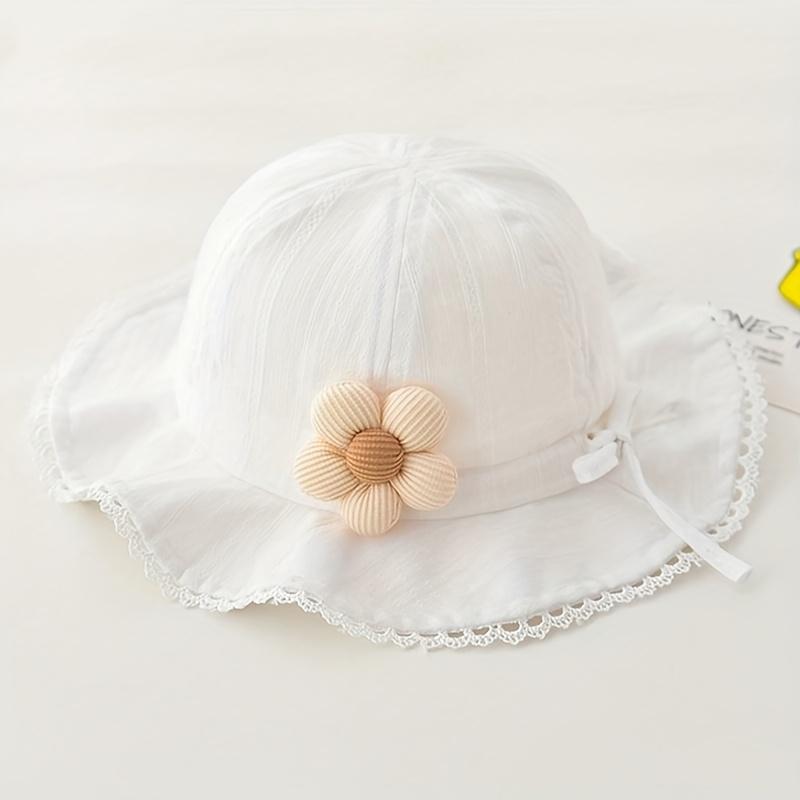 Product Introduction of Rainbow Snowman  1pc of an adorable baby straw hat that features a floral embellishment. This hat is lightweight and breathable, providing effective sun protection. Its large brim makes it ideal for outdoor activities, beach trips, and daily wear. Geared 2