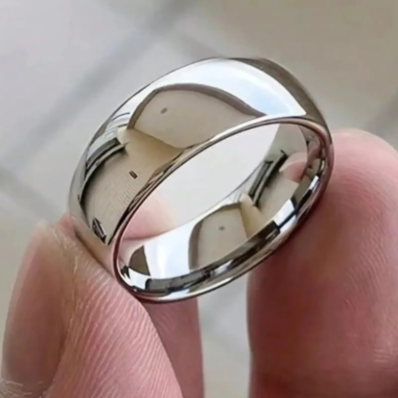 6mm Vintage Silver Plated Wedding Ring, Minimalist Ring, Fashion Jewelry Gift for Men and Women on Birthday, Valentine's Day, Mother's Day