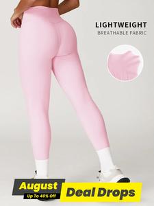 Women's High Waisted Sports Leggings, Solid Color Skinny Pants, High Stretch Yoga Leggings, Ladies Sportswear for Indoor Outdoor Wear, Yoga Pants Women, Athletic Leggings