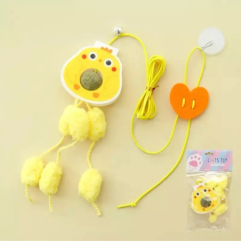 Cat Kitten Door Hanging Foam Animals with Catnip Ball or Matatabi Fruit - Perfect for Your Feline Friend 3
