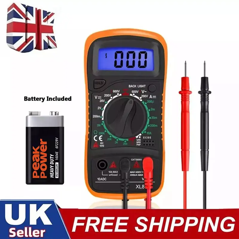 Peak Power Professional Digital Multimeter Voltmeter Ohmmeter Ammeter Multi Tester Meter with Battery Included UK Seller Free Shipping 0