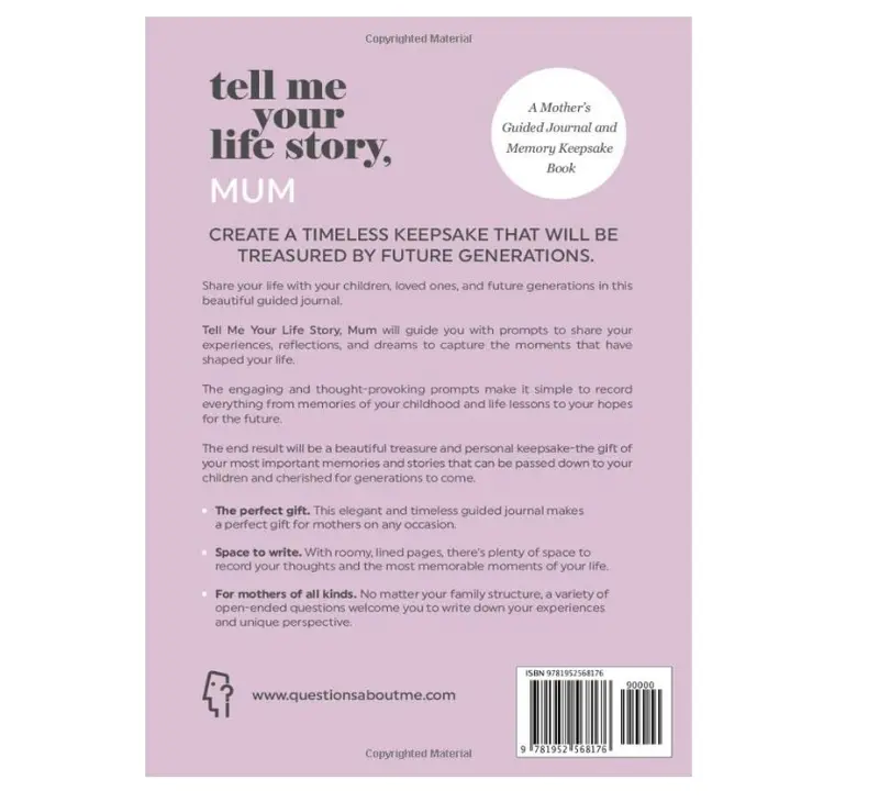 Tell Me Your Life Story, Mum: A Mother’s Guided Journal and Memory Keepsake Book (Tell Me Your Life Story Series Books) Paperback – 18 May 2021 2