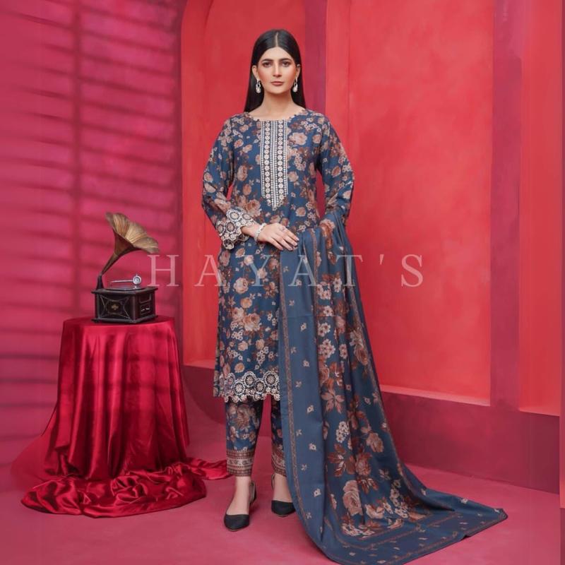 Dhanak Dress with Shawl |3 Pc| Winter Collection | Hayats UMHAT0560 1