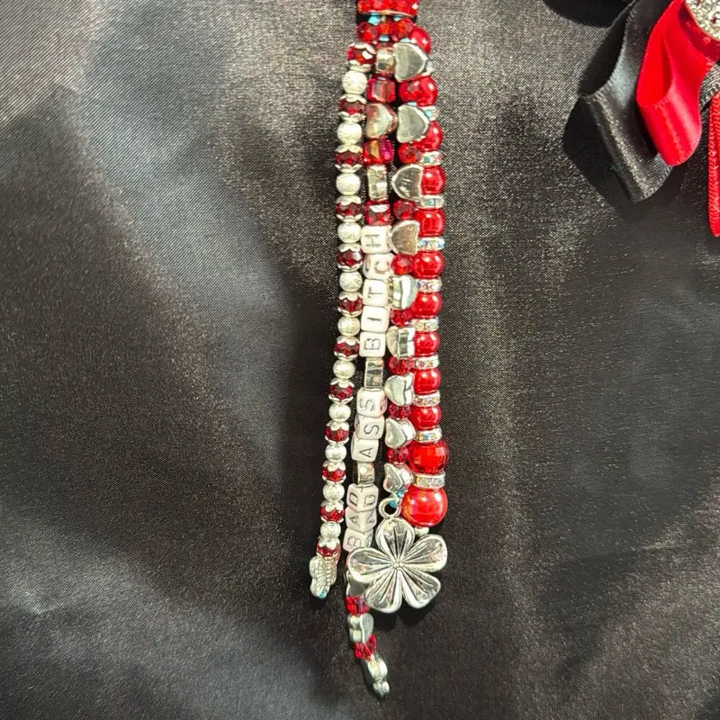 Red & SilverBad A** B***** Bling Keyring 4
